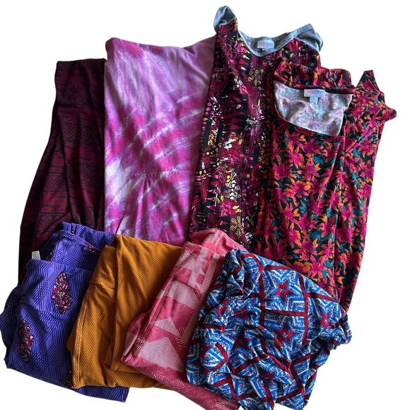 LulaRoe Bundle Womens Size 2XL/3XL Tops Dress Leggings Fun Prints Comfy - Picture 1 of 11